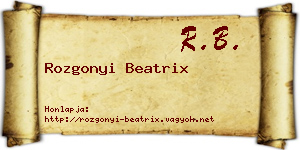 Rozgonyi Beatrix névjegykártya
