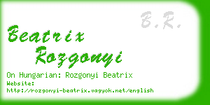 beatrix rozgonyi business card